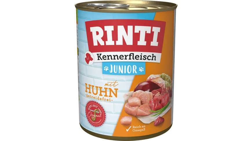 RINTI Hundenassfutter Kennerfleisch Junior + Huhn 800 g