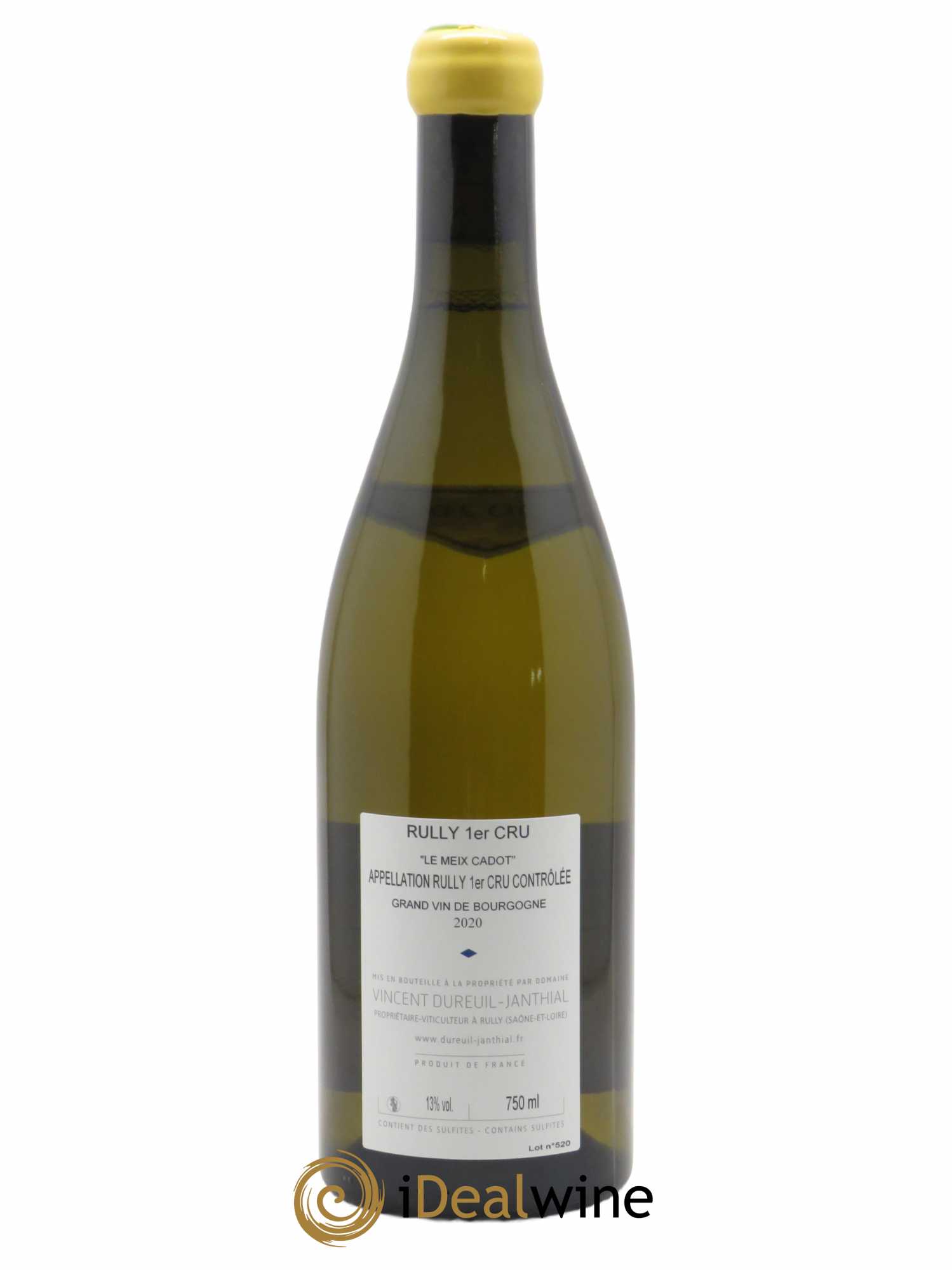 Rully 1er Cru Le Meix Cadot Vincent Dureuil-Janthial  2020 - Lot de 1 Bouteille