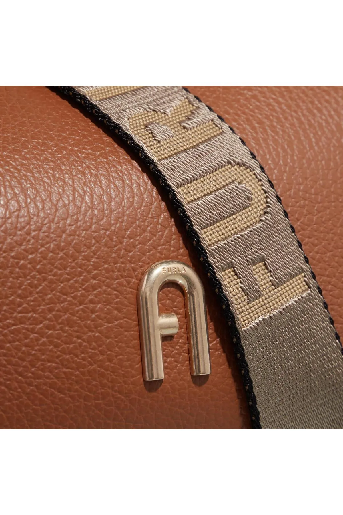 FURLA  Primula Mini C.Body Doppelgurt Cognac H+Metall Taupe