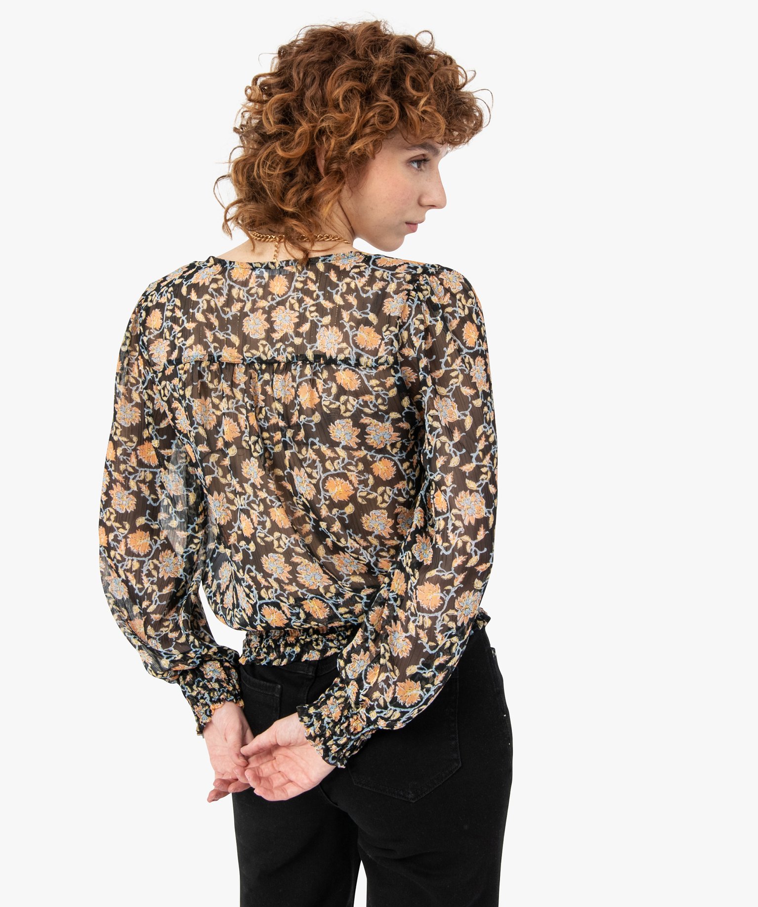 Blouse femme imprimée à manches longues imprime | GEMO