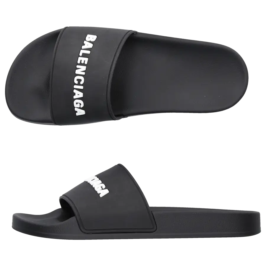Balenciaga - Badeschuhe POOL SLIDE Gummi - schwarz