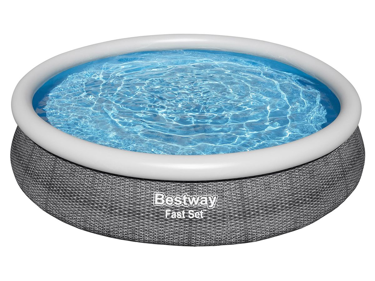 Bestway Fast Set Rattan-Pool-Set mit Filterpumpe
