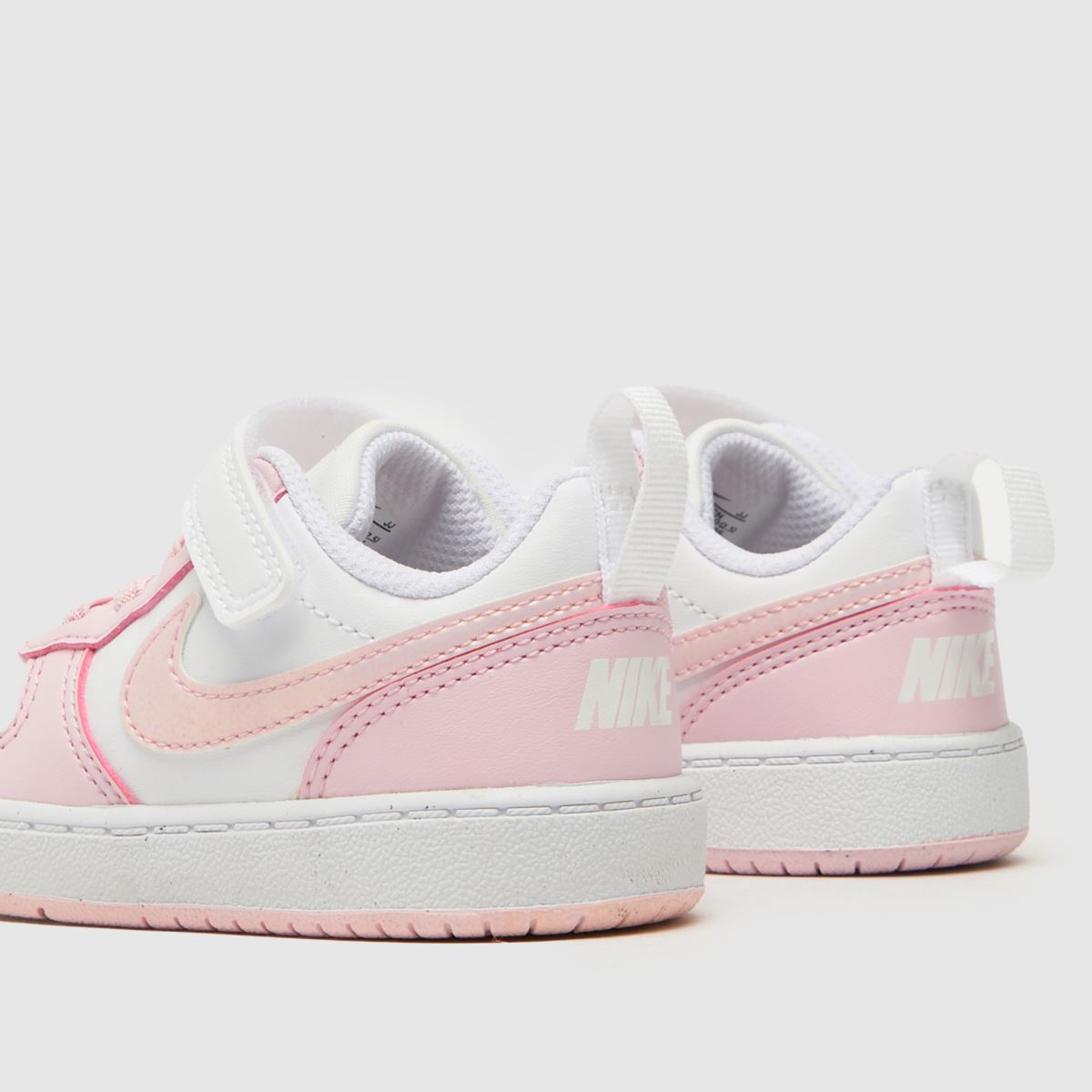 Nike vita & rosa Court Borough Low Recraft flickor småbarnsskor