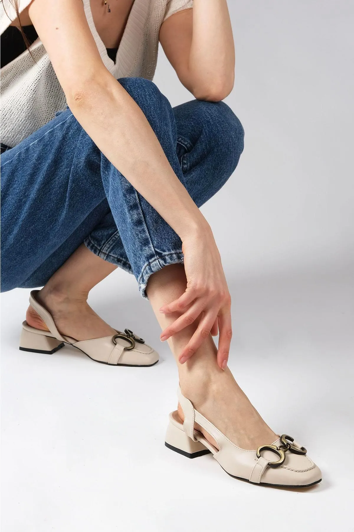 Mio Gusto  High Heels - Beige - Blockabsatz
