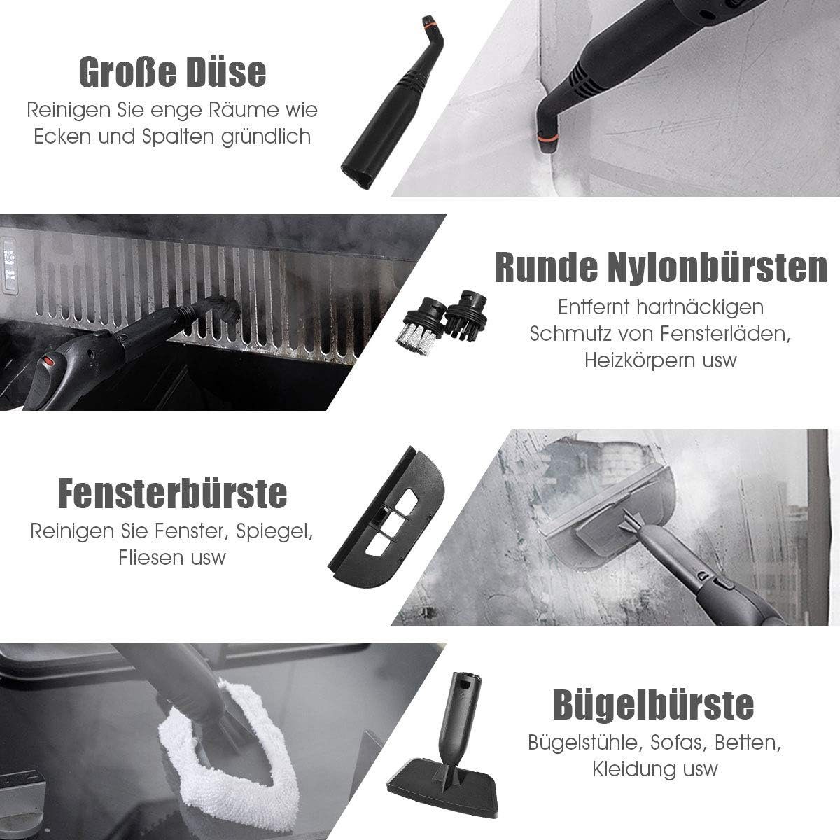 KOMFOTTEU Dampfreiniger Mehrzweck, ohne chemische Reinigungsmittel
