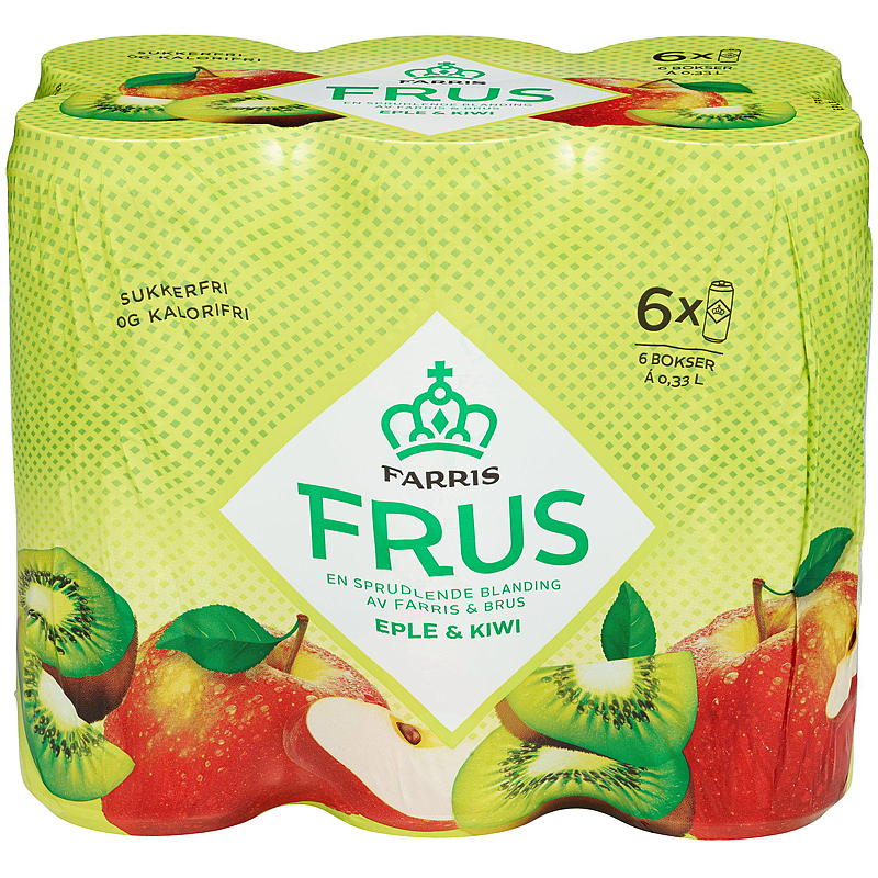 Farris Farris Frus 0,33 l boks 6-pk eple/kiwi