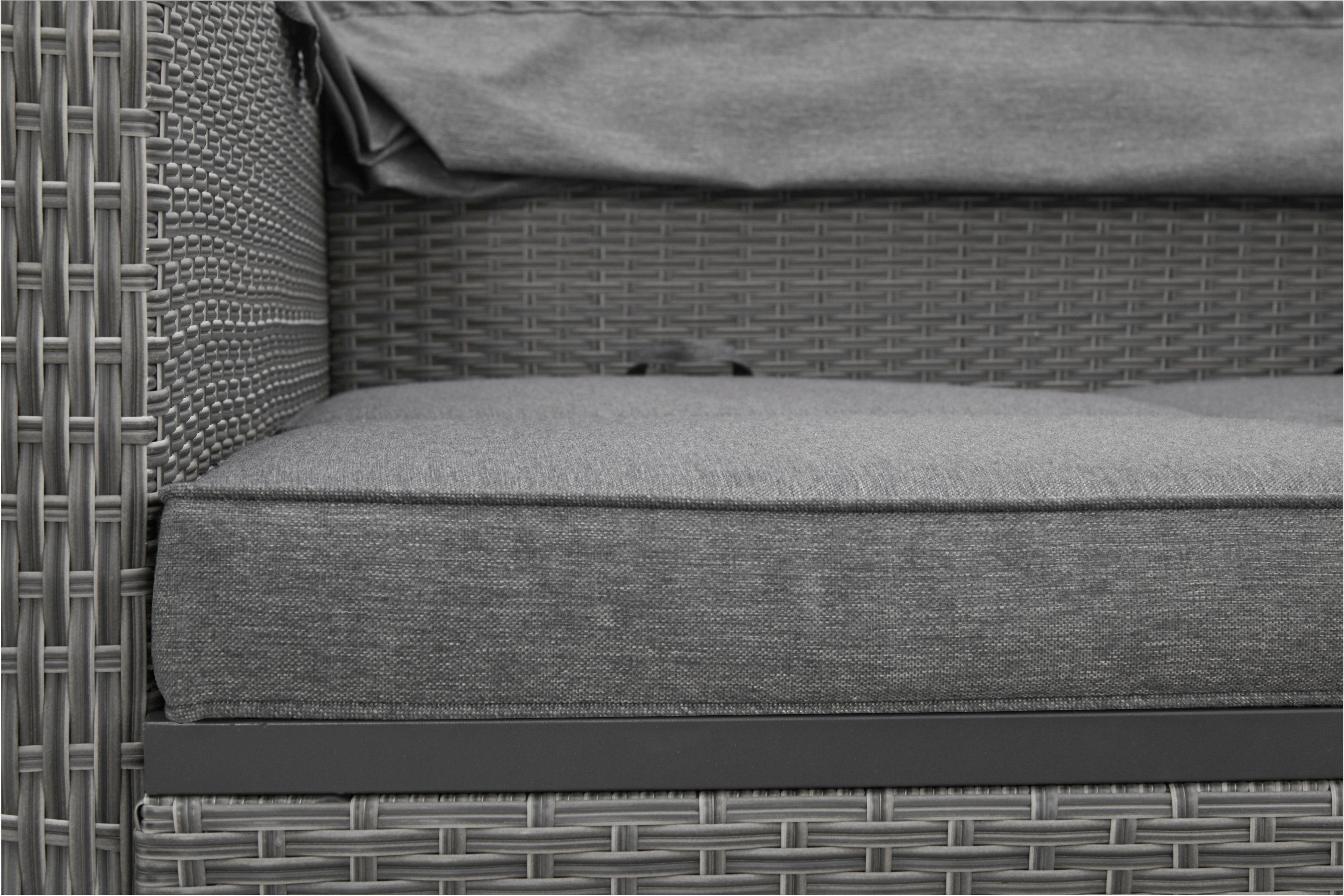 KONIFERA Loungebett Sylt, 8 Teile, Sofa, Zierkissen, Hängetisch mit klappbarem Dach