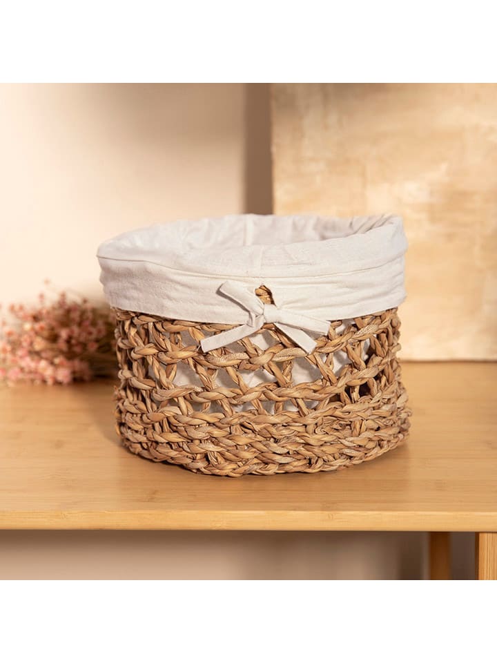 Homla Aufbewahurngskorb ''Hinai'' in Beige/ Weiß - (H)20 x Ø 13 cm günstig kaufen onesize