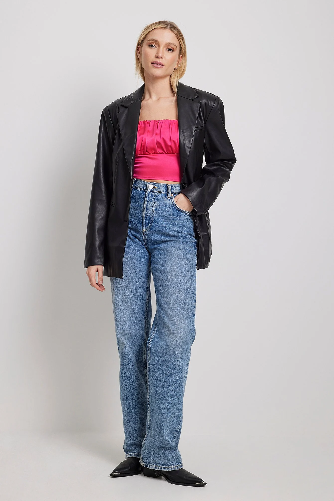 Strassbesetztes Satin-Top