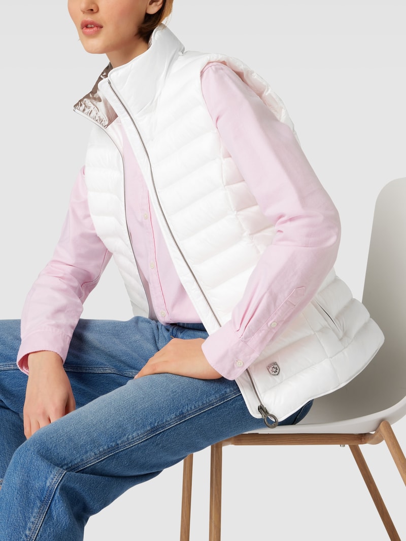Steppweste mit Stehkragen Modell 'HIGHCLASS' in offwhite