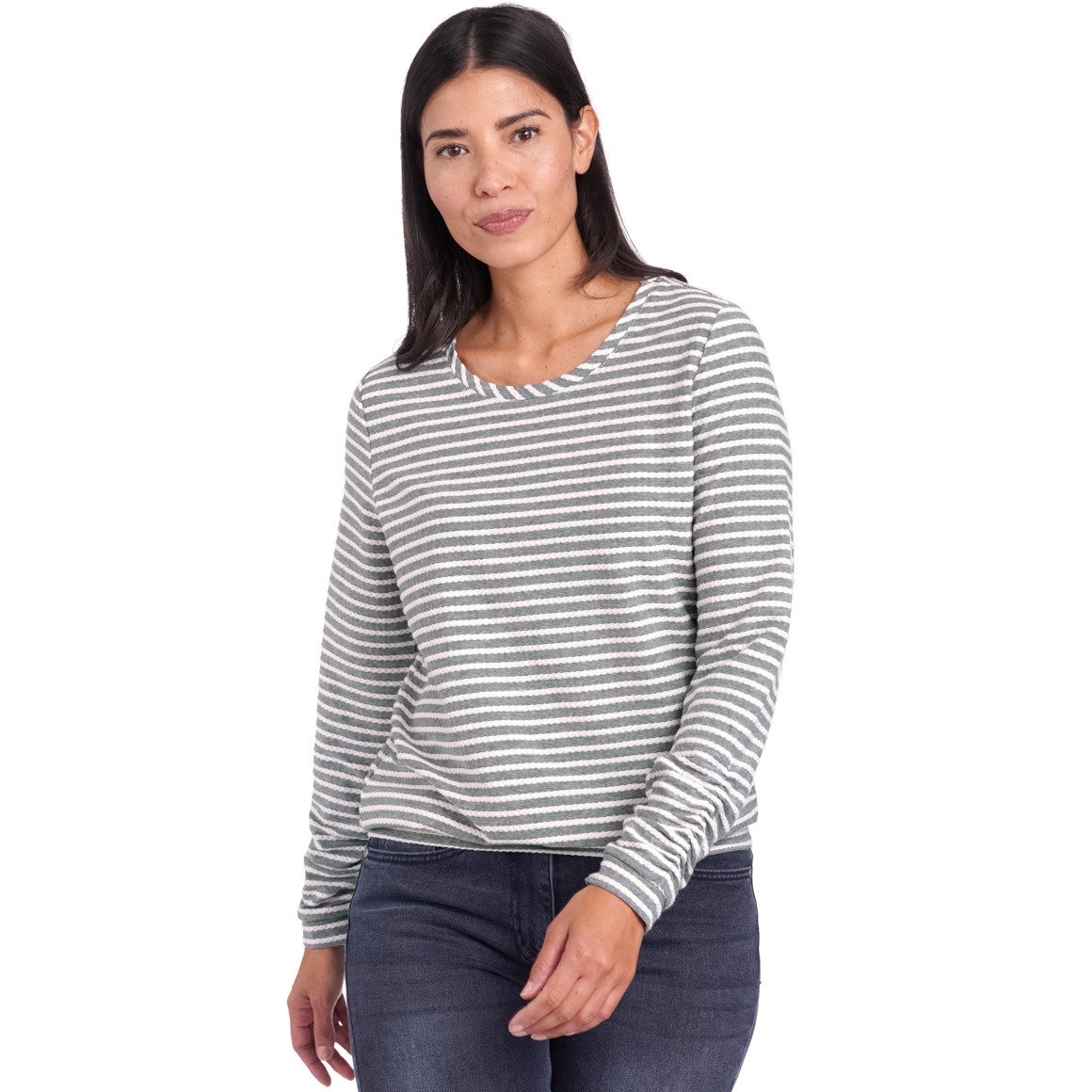 Damen Langarmshirt mit Raffung