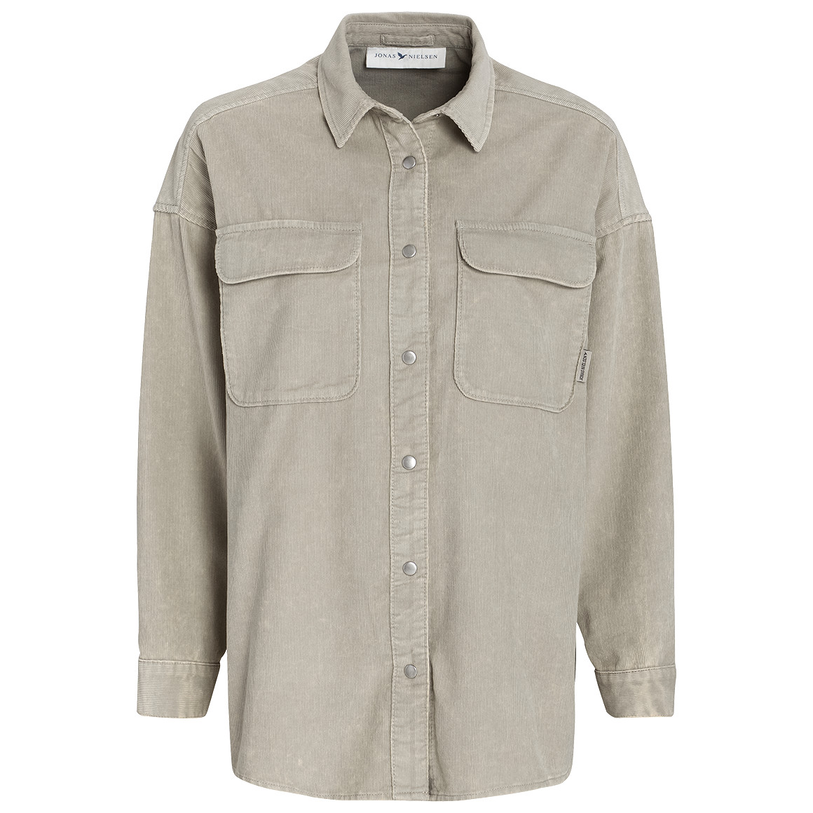 Damen Oversize-Cordhemd unifarben