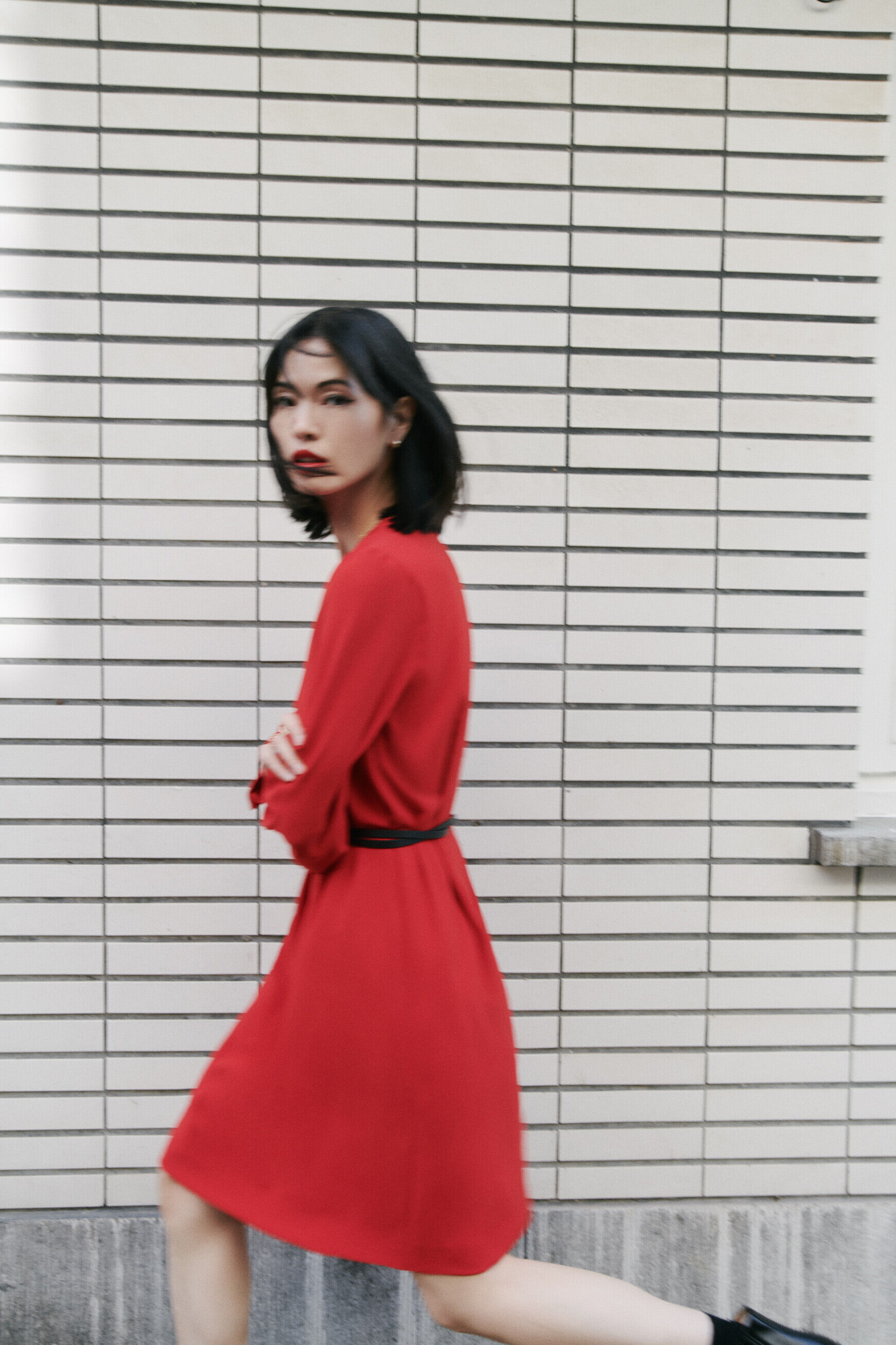 Robe roseline rouge femme
