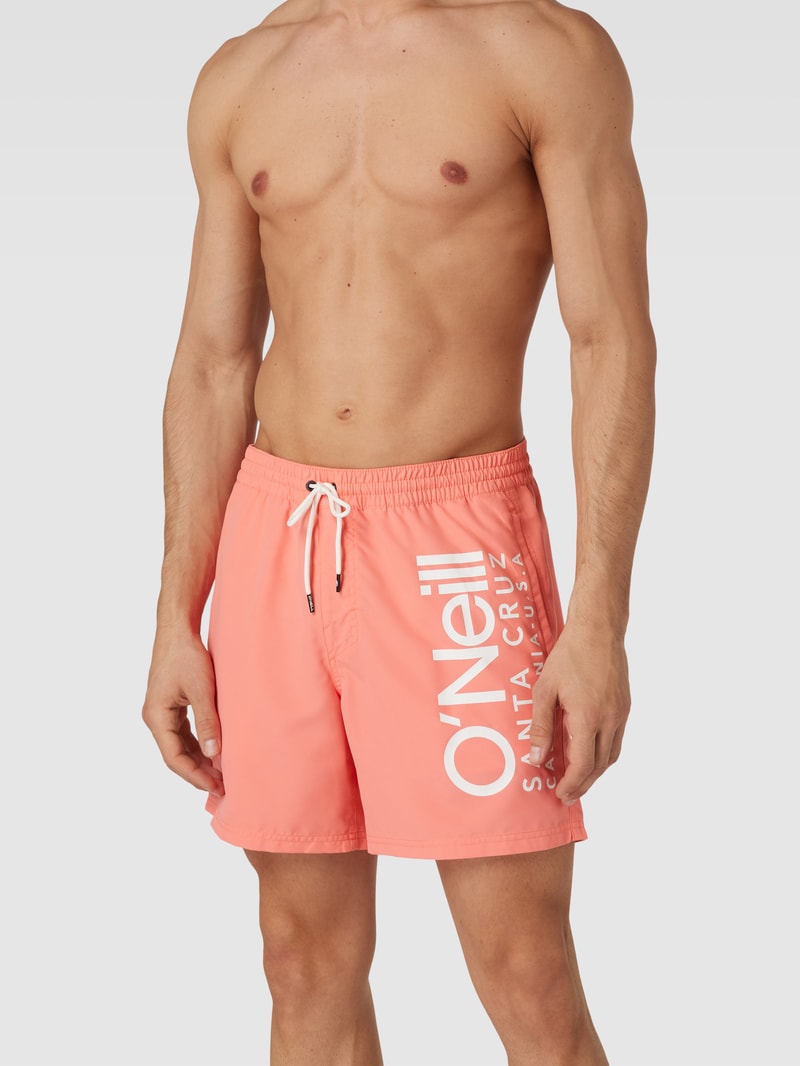 Badehose mit Motiv-Print Modell 'Original Cali 16 Shorts' in koralle