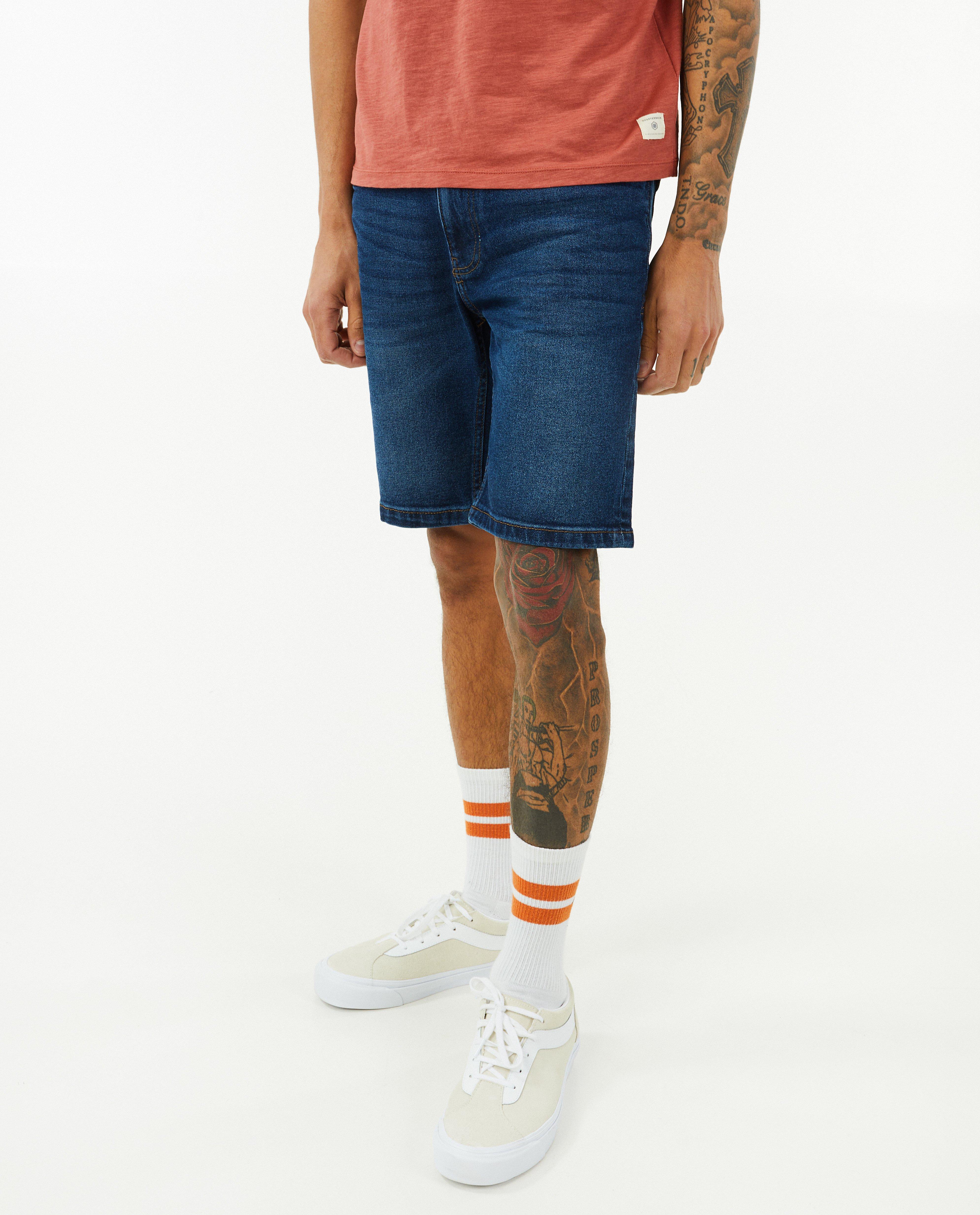 Pantaloni scurți din denim albastru închis OVS, croială slim fit, albastru închis
