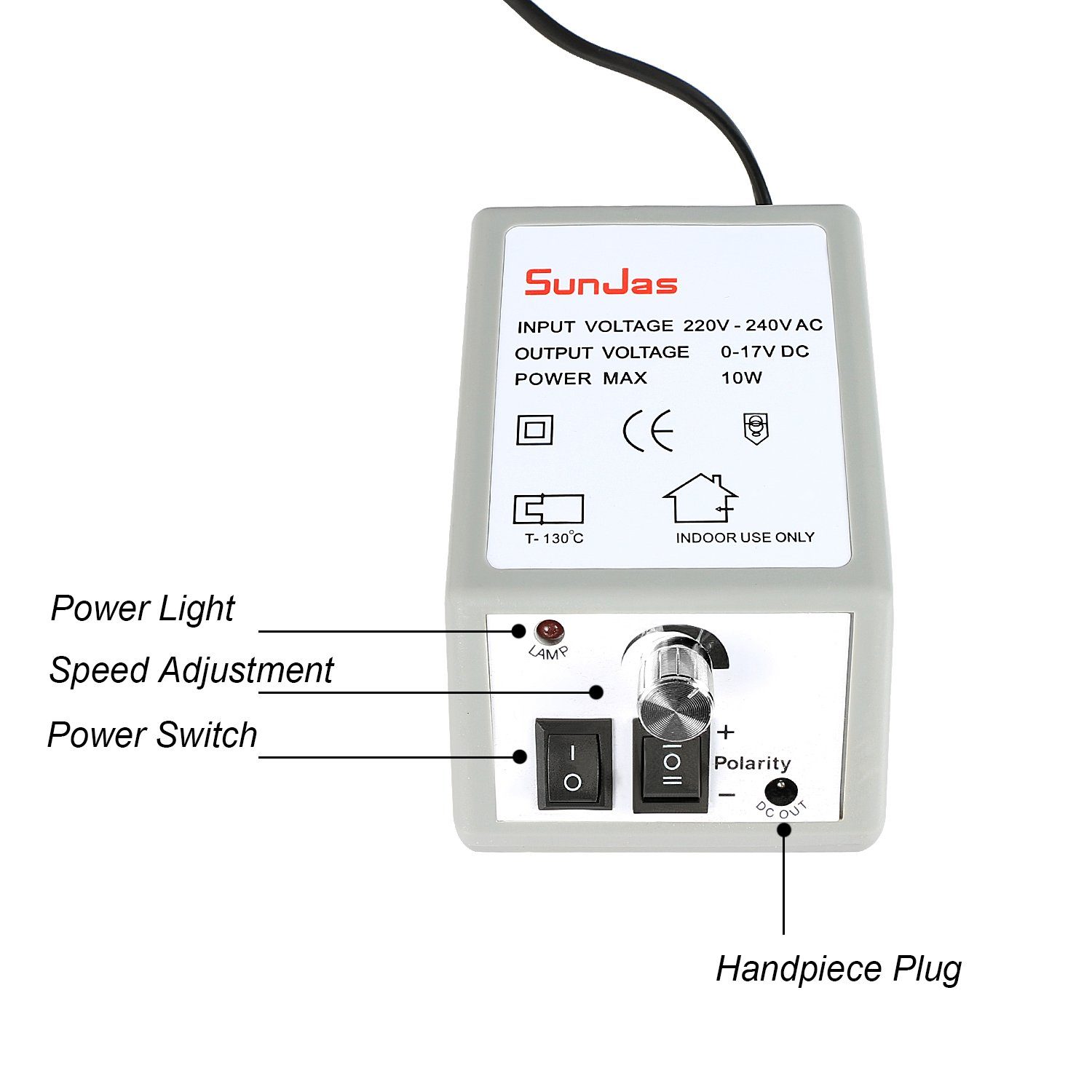 SunJas Maniküre-Pediküre-Set HB100, 3-tlg., Nagelfräser Elektrisch Profi Fräser Maniküre Nagel Design Nagelstudio