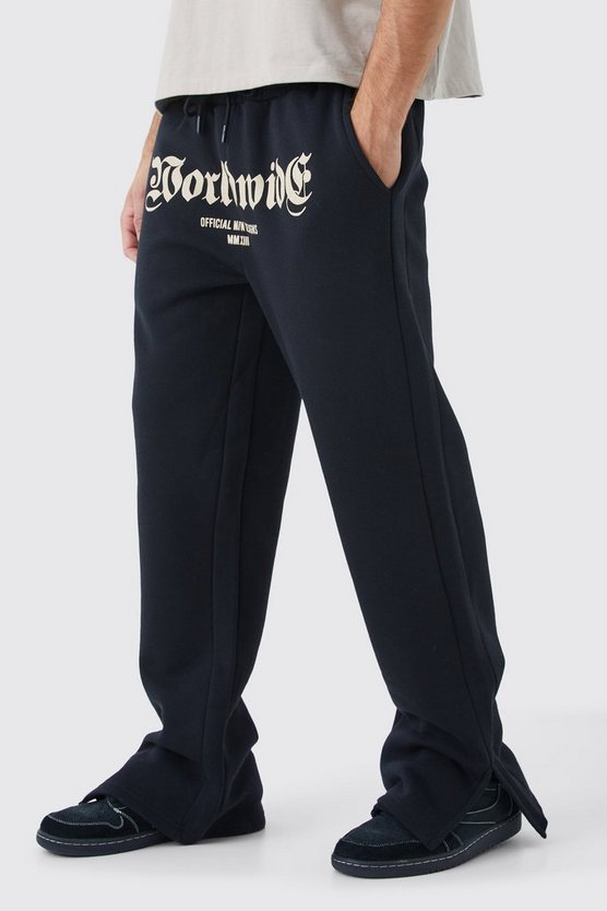 Jogginghose mit Worldwide-Print und geteiltem Saum