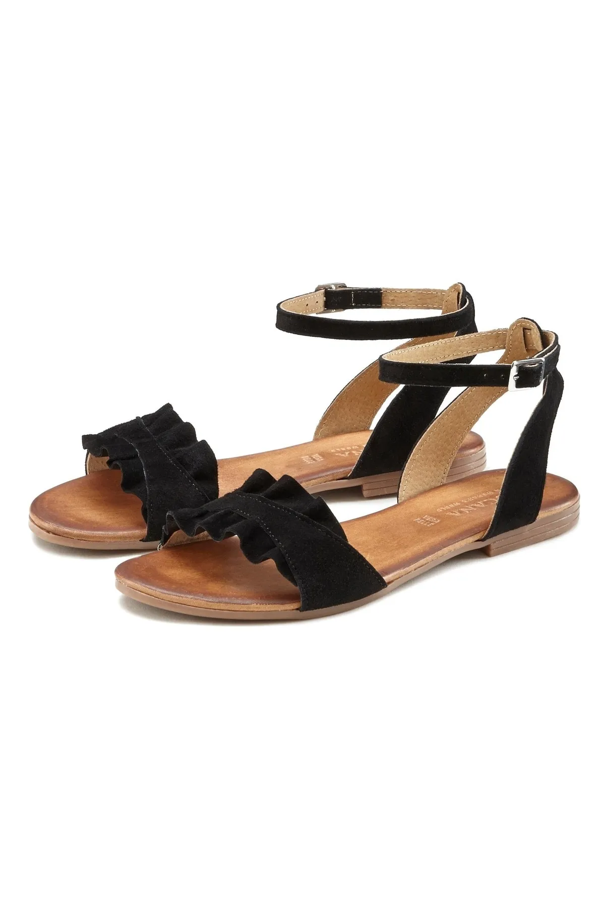 LASCANA  Sandalette - Schwarz - Flacher Absatz