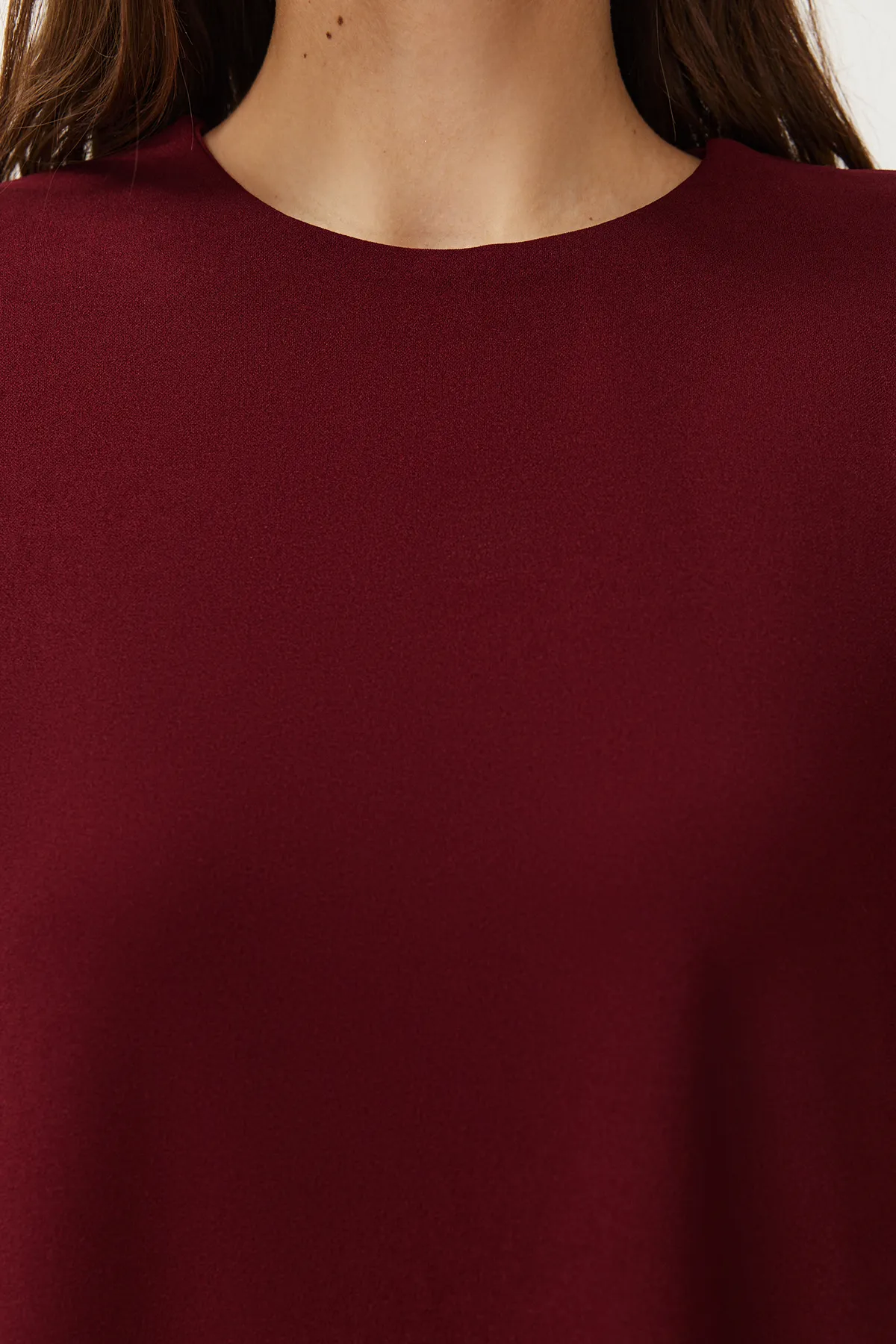 Trendyol Modest  Pflaume Ungefüttert Glatt Gestrickt TCTSS23EB00003