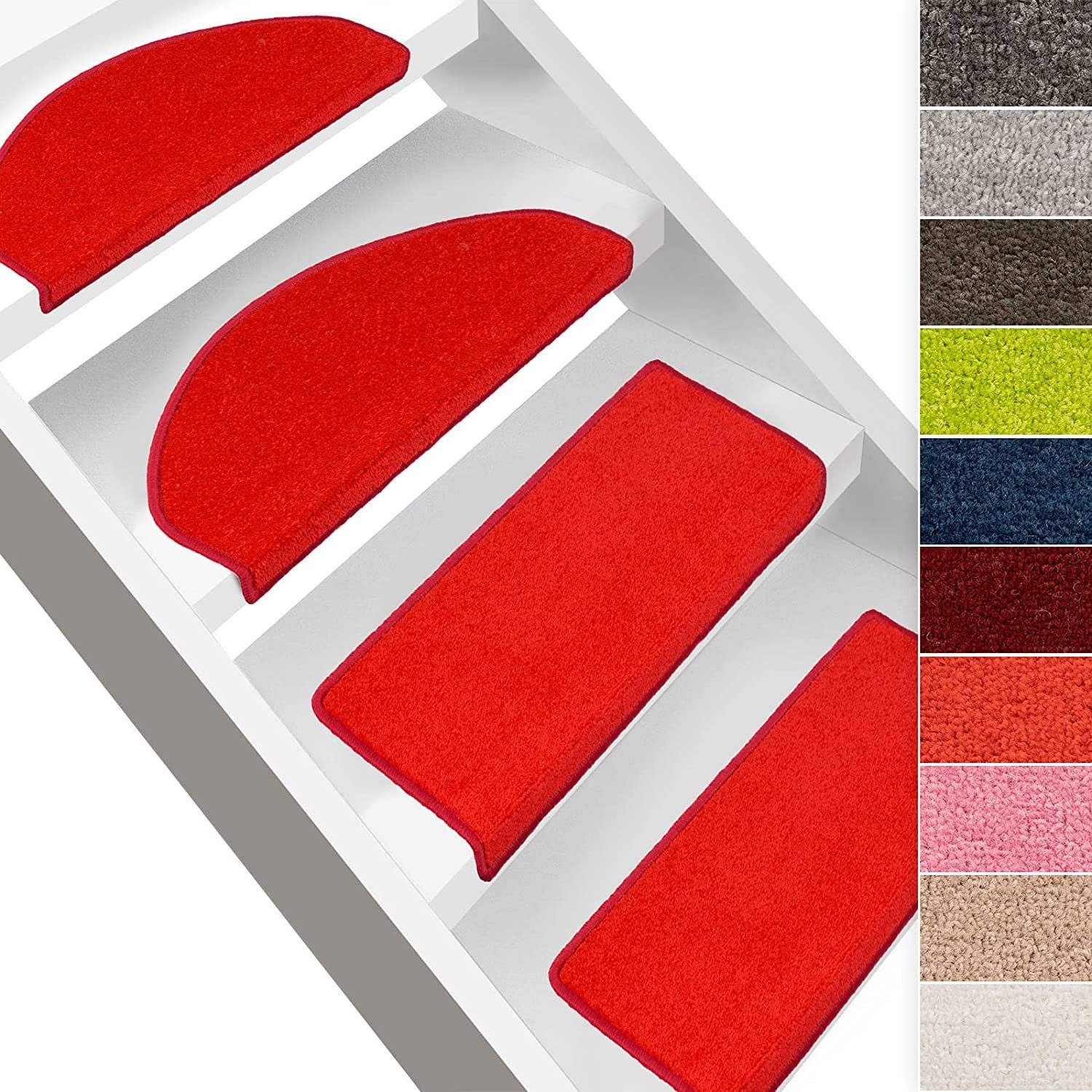 Stufenmatte Fallon, Treppenschutz in 9 Farben, 2 Varianten, Stufenschoner, Karat, Rechteckig, Höhe: 8.5 mm, Velours-Oberfläche