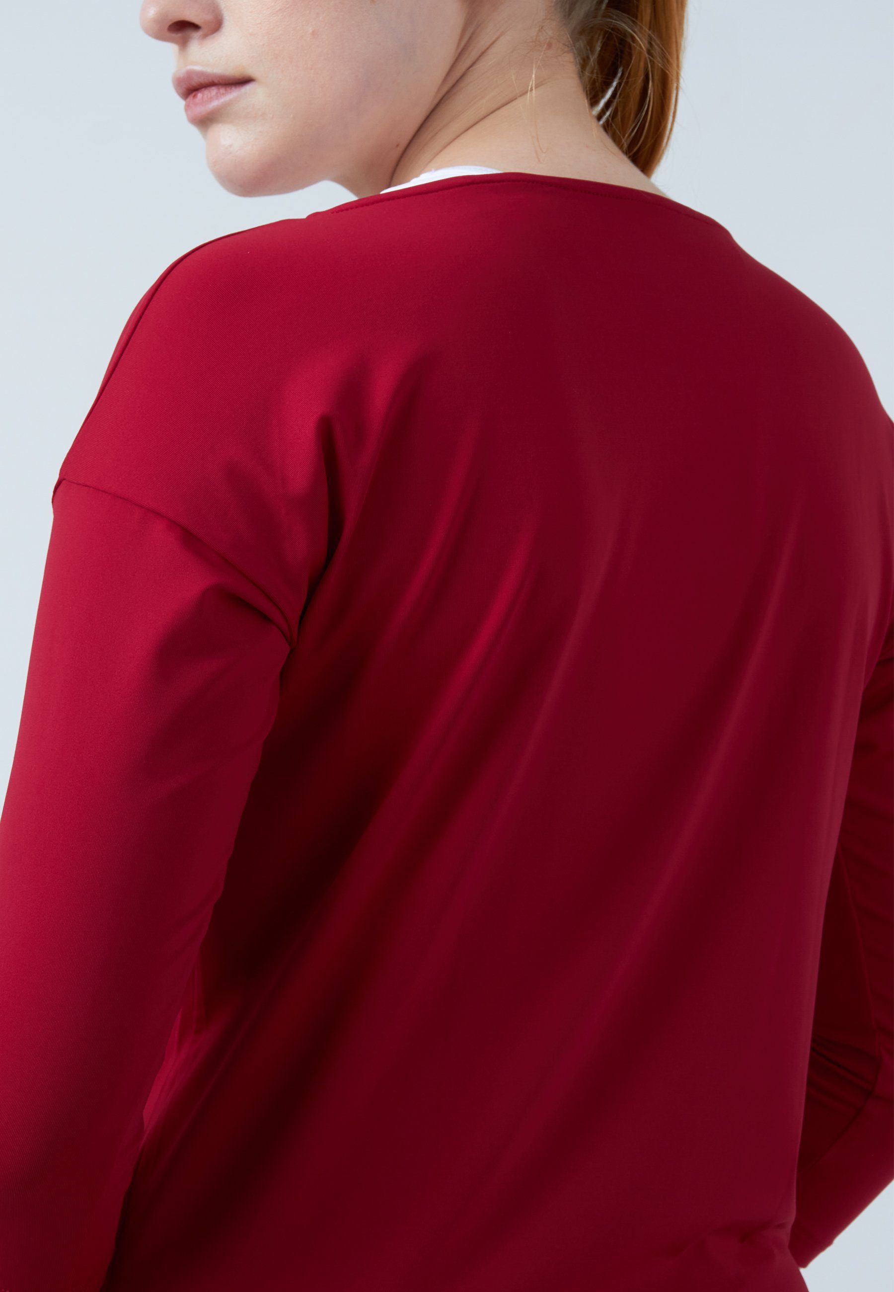 SPORTKIND Funktionsshirt Tennis 3/4 Loose Fit Shirt Mädchen & Damen bordeaux rot