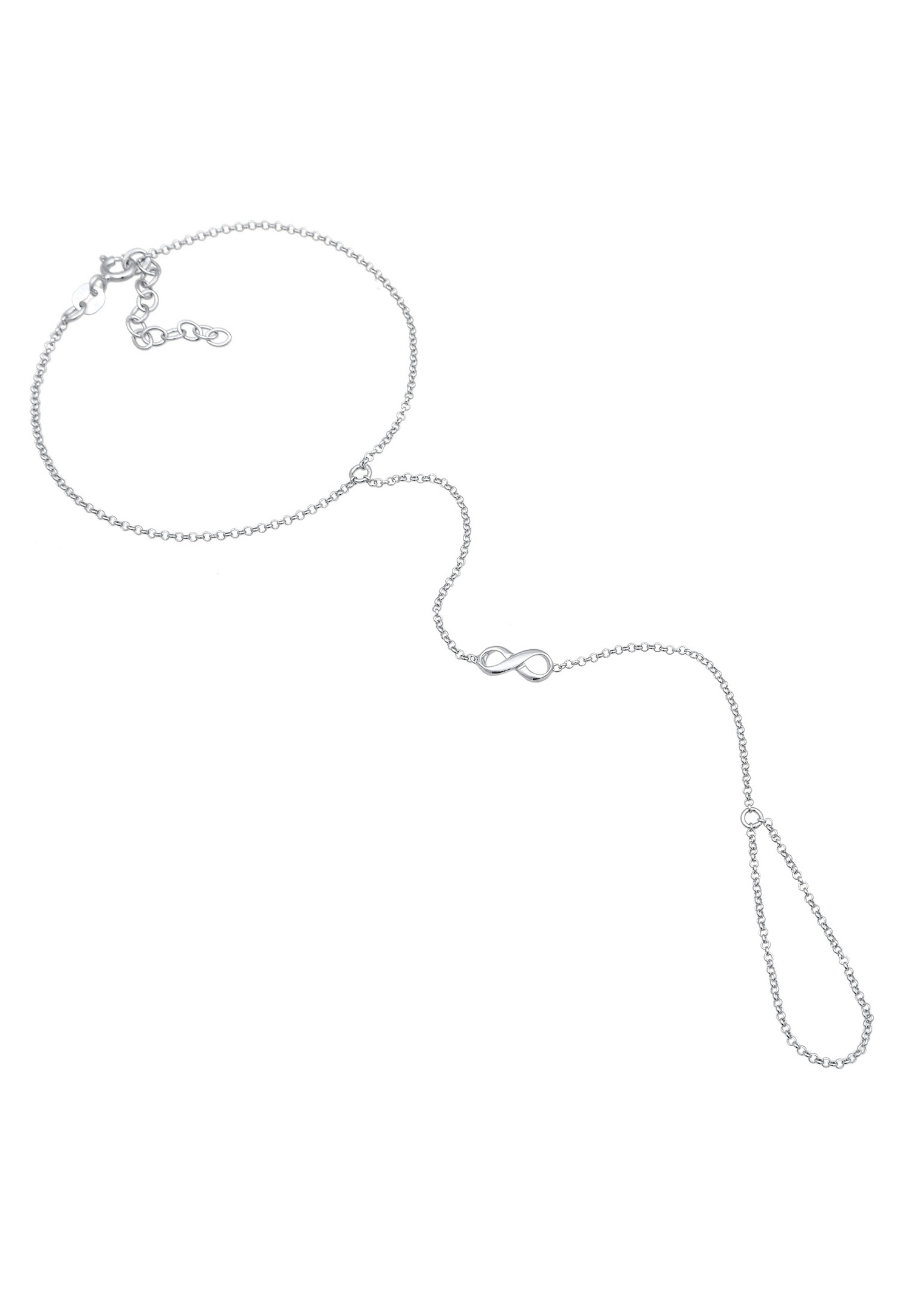 Cadena de mano con símbolo de infinito para mujer de Elli, en plata de ley 925 chapada en oro.