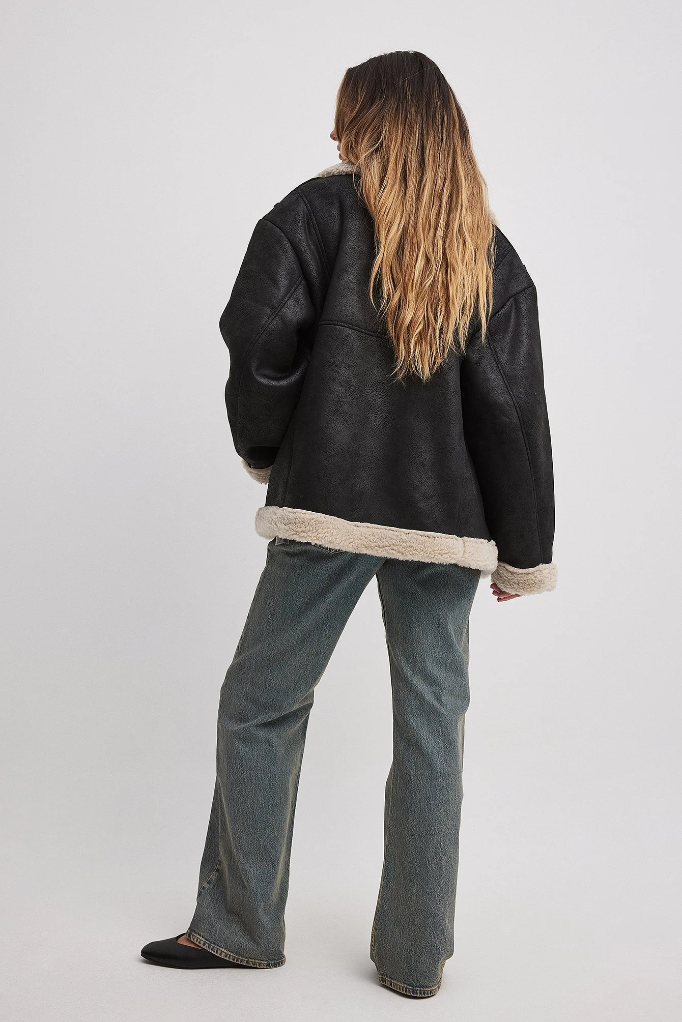 Oversize Bonded Teddy-Detail-Jacke