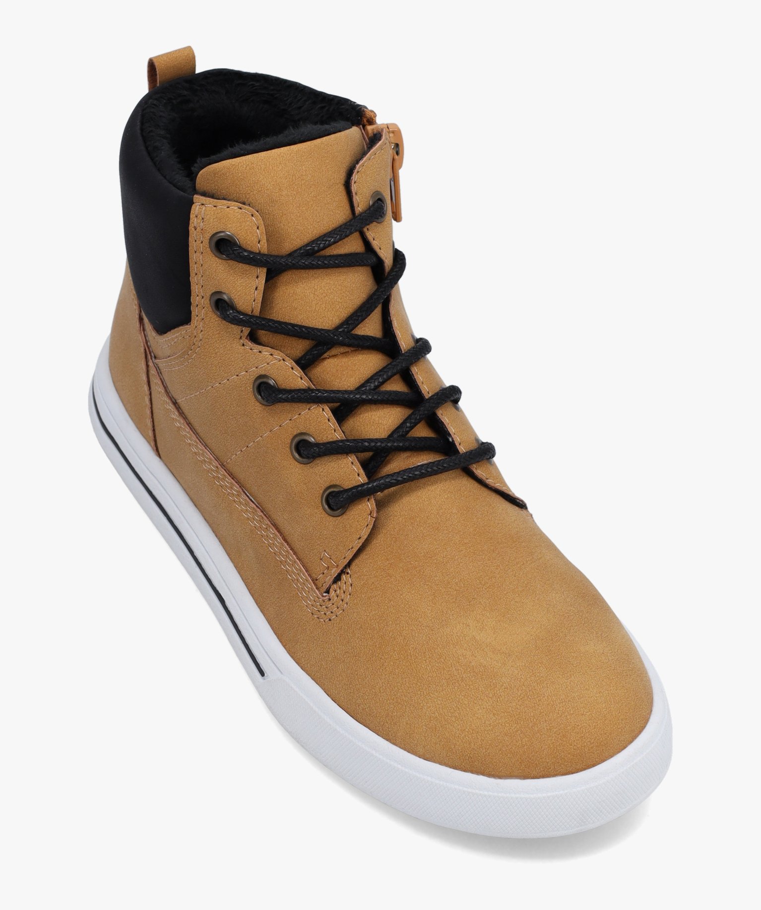 Boots fourrées Garçon en suédine unie camel | GEMO