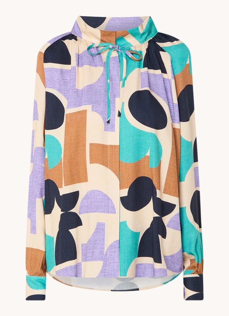 Expresso Blouse with graphic print and bow detail