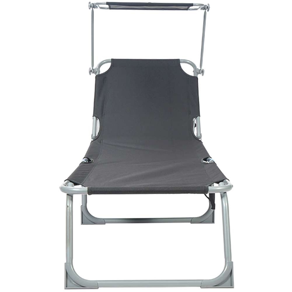 BIXENTE klappbare Gartenliege mit Sonnenschutz 188 cm 2er-Set schwarz