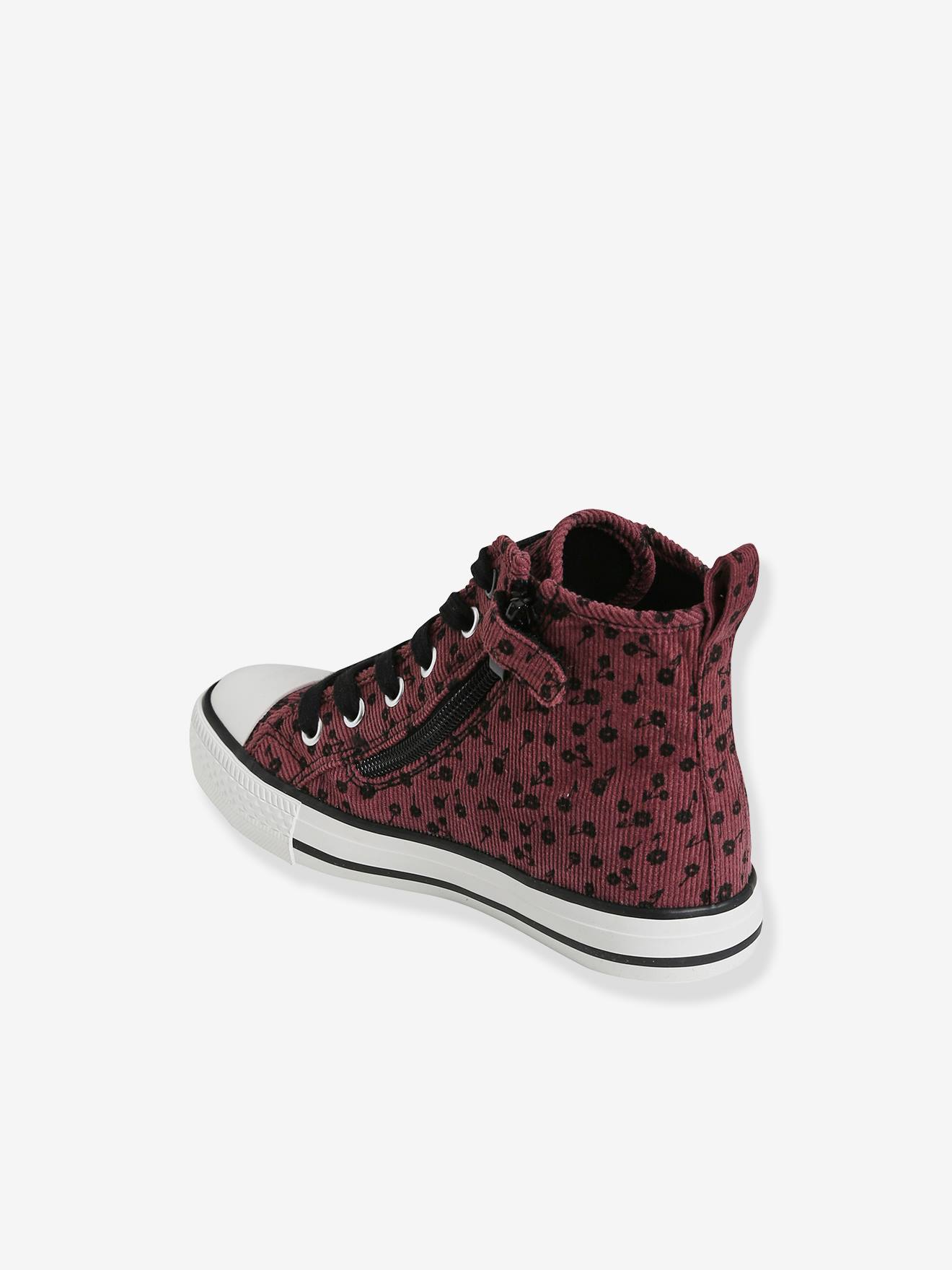 Vertbaudet Mädchen High-Sneakers mit Reißverschluss, Cord - altrosa