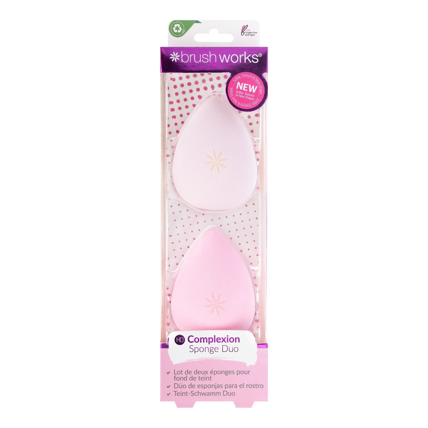 Špongie na make-up Brushworks Duo na pleť