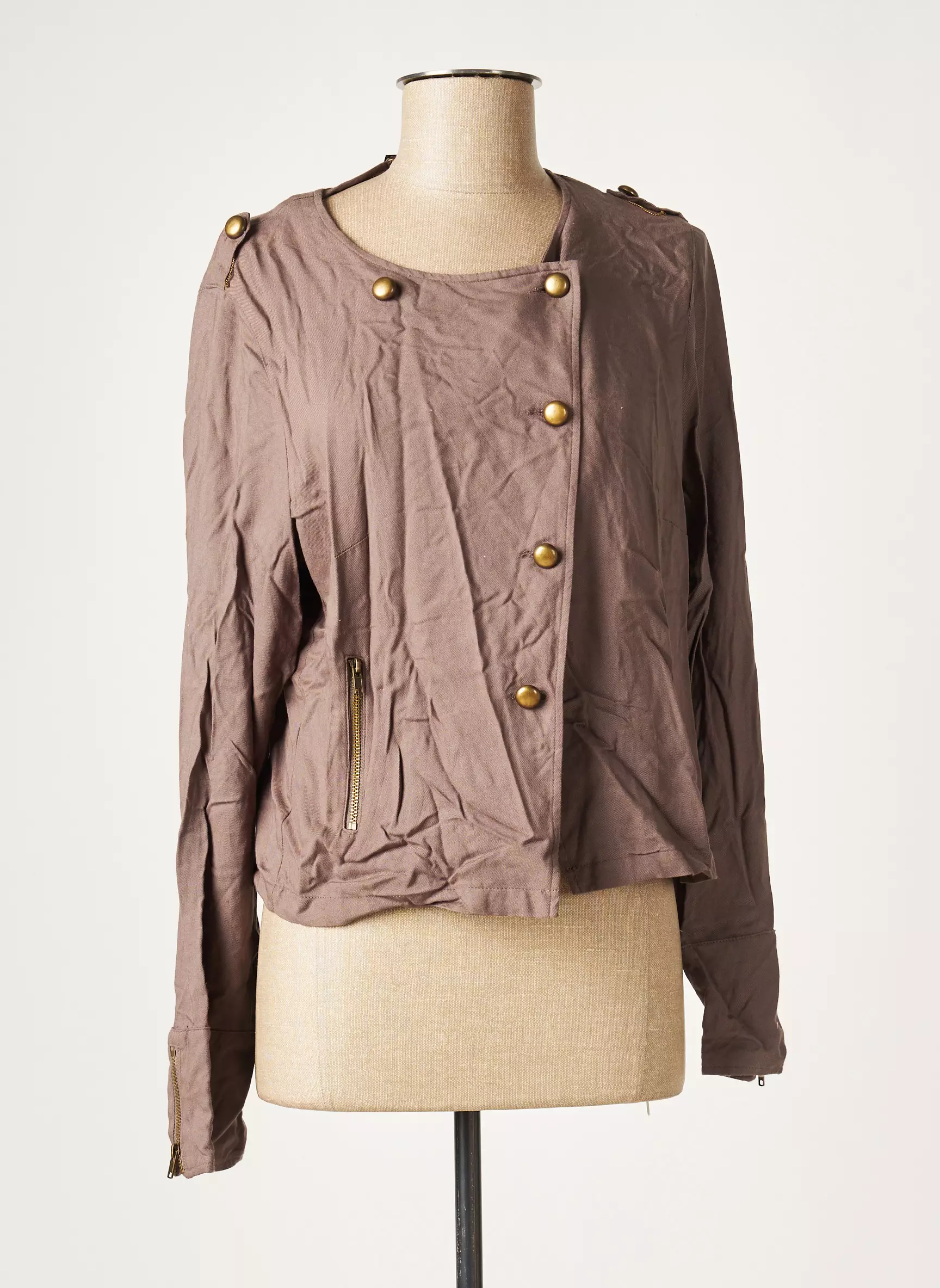 Les Filles De Neaux Vestecasual Femme couleur gris