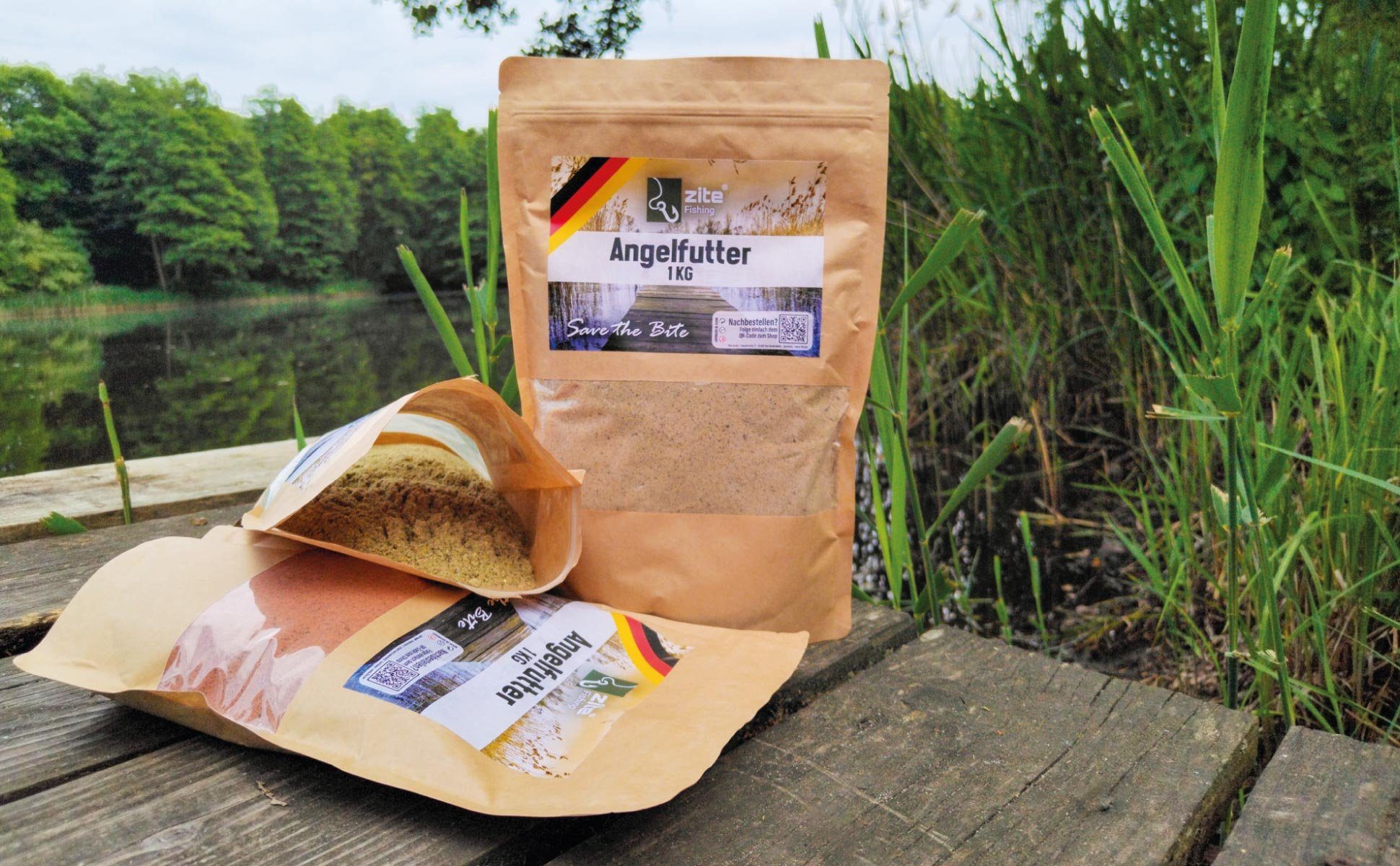 Zite Kunstköder Grundfutter Set 3x1 kg Powerbait Angelfutter 5 Aromen Karpfenfutter