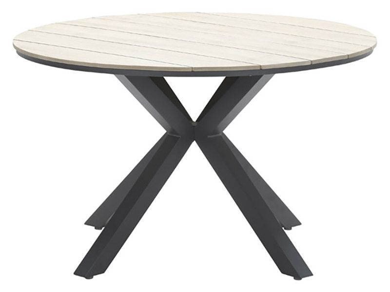 Outdoor Feelings Edson Carbon black light teak Ø 122 cm Gartentisch