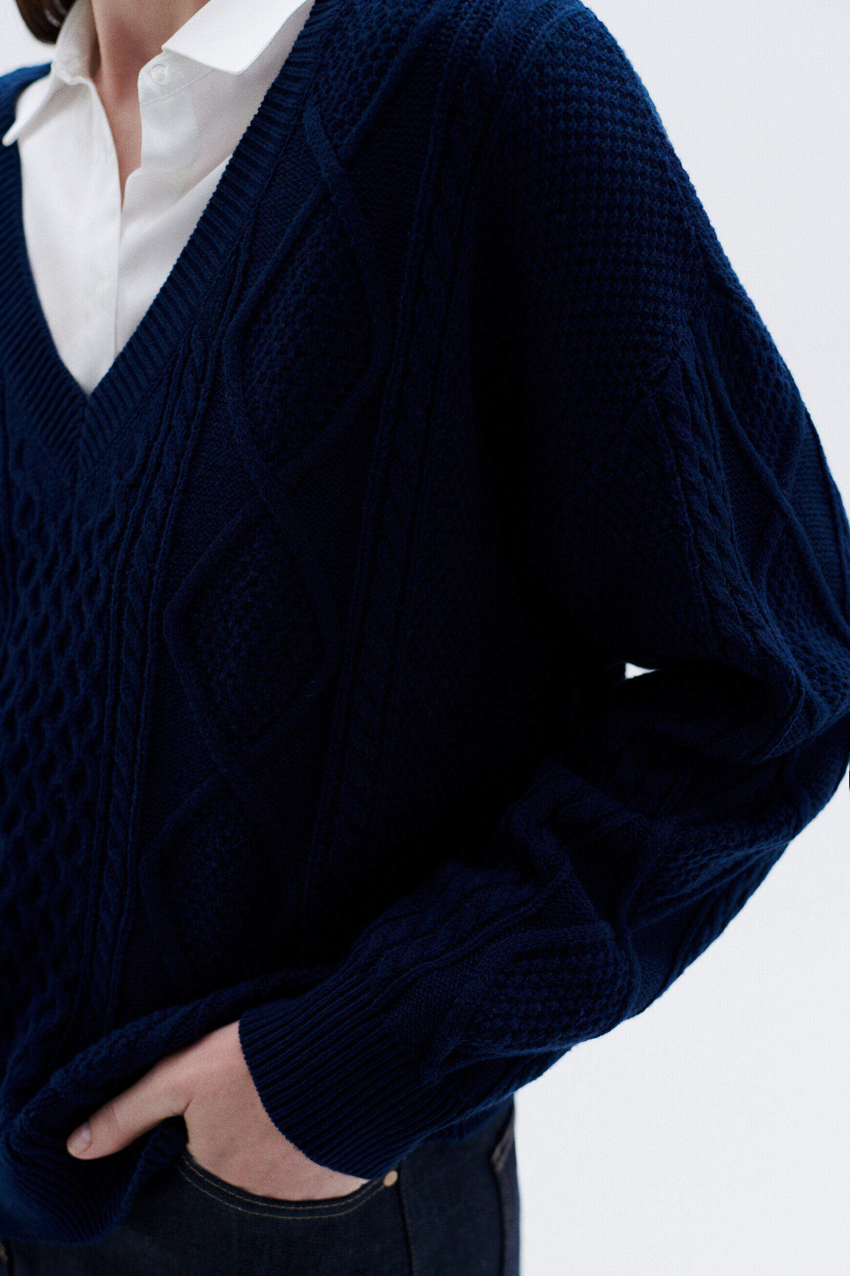 Pull eden bleu marine femme