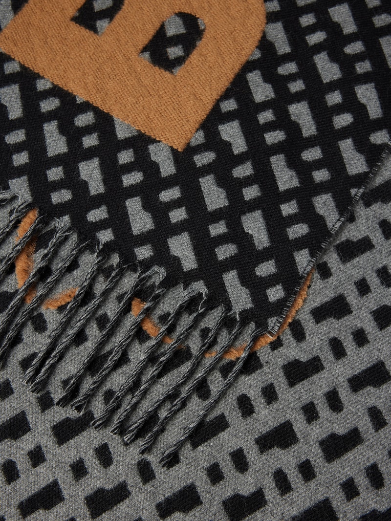 Schal mit Allover-Muster Modell 'Tanay' in schwarz