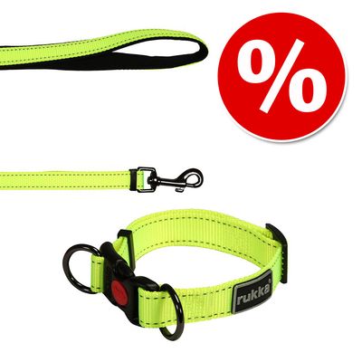 Rukka® Set: Bliss Neon Halsband & Leine