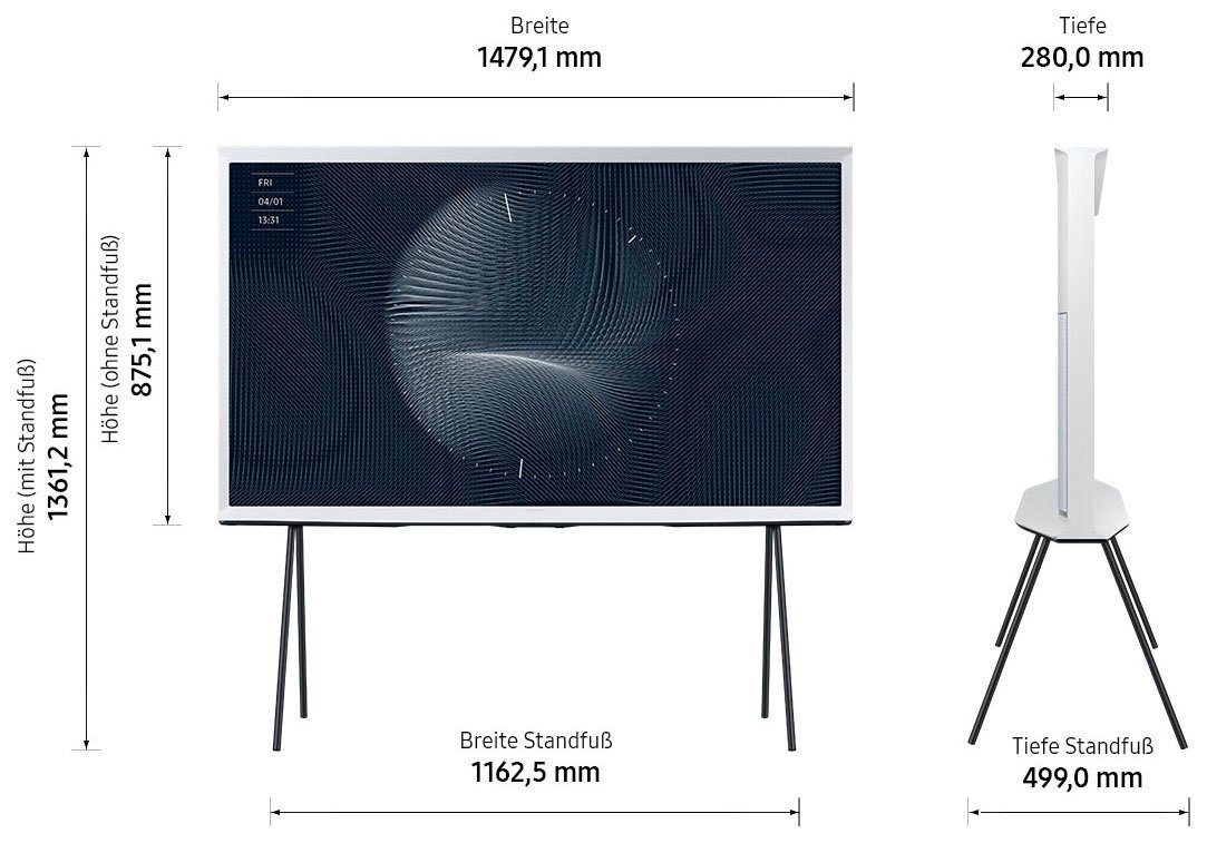 Samsung GQ65LS01BGU LED-Fernseher (163 cm/65 Zoll, Smart-TV, Ikonisches Design, Mattes Display, Abnehmbare Standfüße)