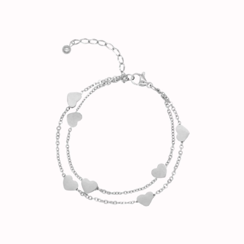 ENGELSINN Armband Schmuck Edelstahl Herzen Silber inkl. Geschenkbox (1-tlg)