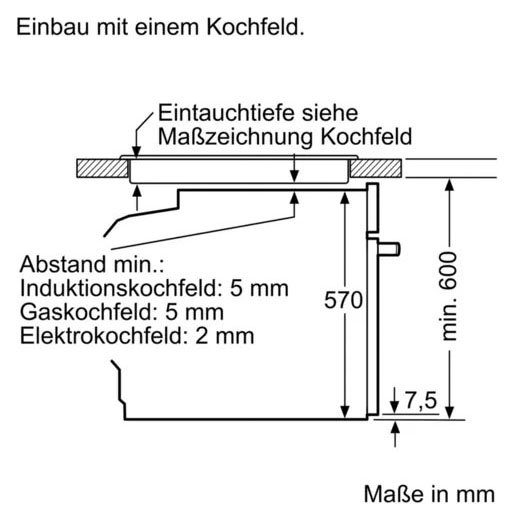 BOSCH Einbaubackofen Serie 4 HBA3340B0, mit Teleskopauszug mit Stoppfunktion, ecoClean Direct