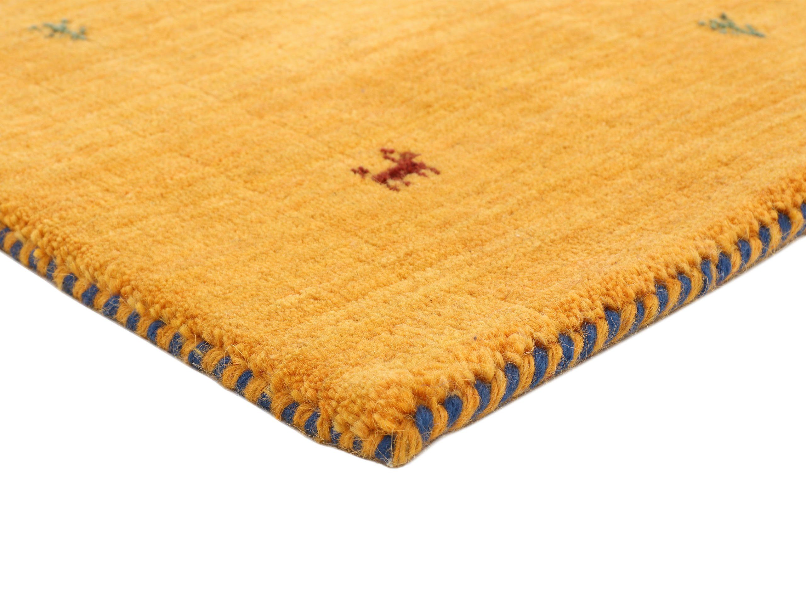Wollteppich Gabbeh Uni, carpetfine, rechteckig, Höhe: 15 mm, reine Wolle, handgewebt, Gabbeh Loom Tiermotiv, auch als Läufer