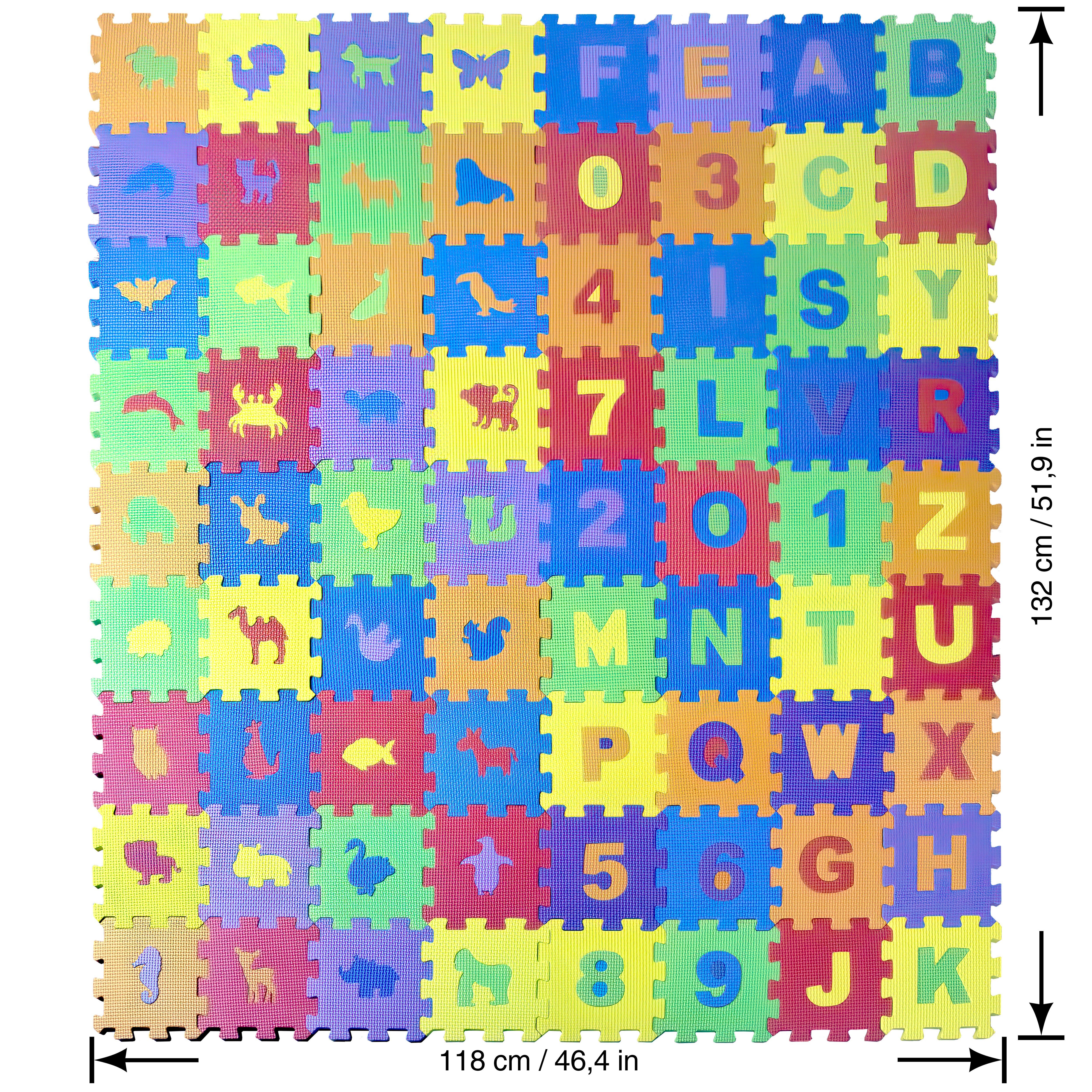 all Kids United Bodenmatte XXL Kinder-Spielteppich (72-St), Buchstaben Spielmatte
