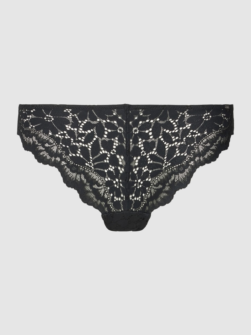 String mit Allover-Muster in schwarz