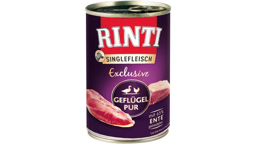 RINTI Hundenassfutter Singlefleisch Exclusive Geflügel Pur 400 g