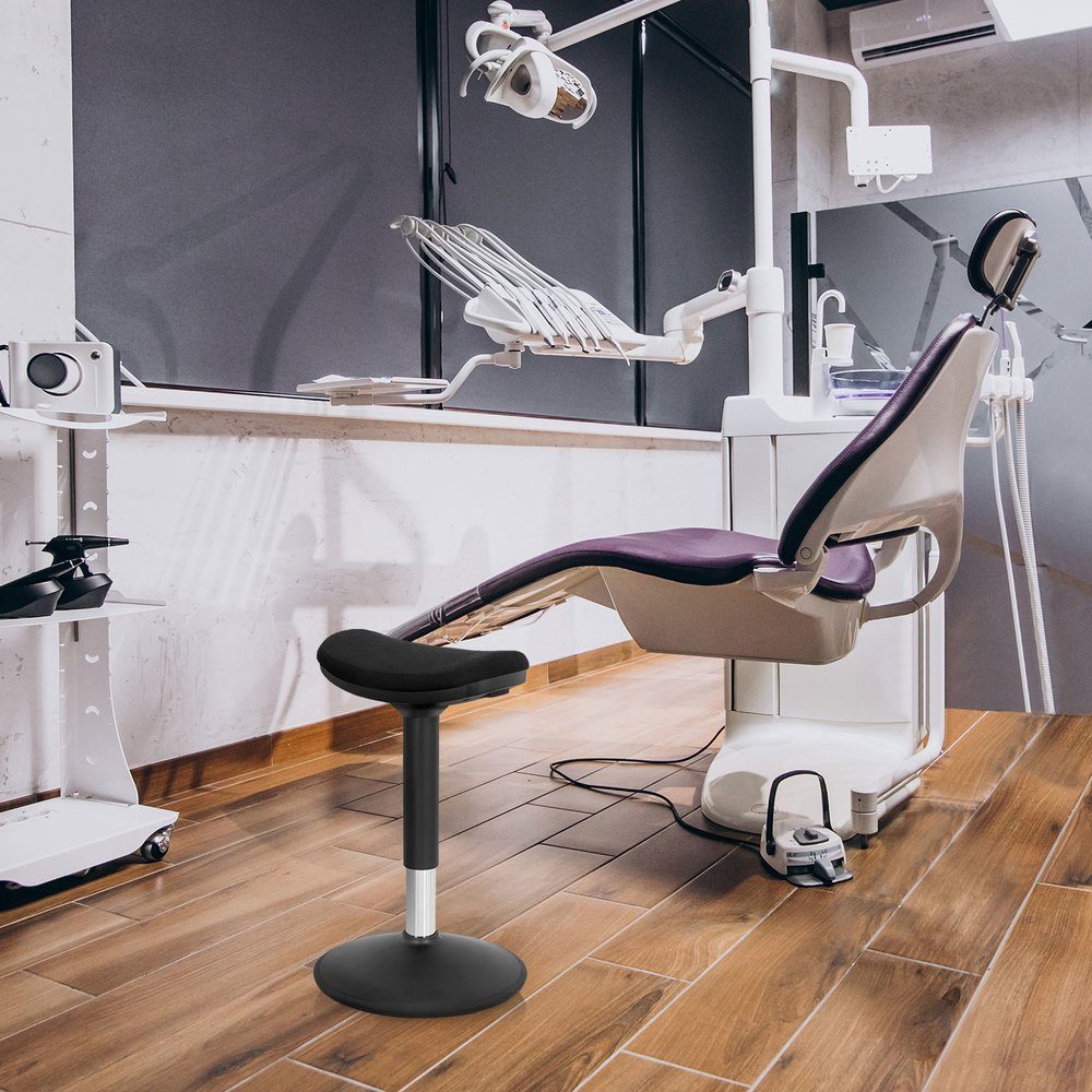 hjh OFFICE Stehhilfe Stehhilfe BALANCE SIT I B Stoff ohne Armlehnen, Hocker, Bürohocker