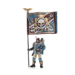 Warhammer 40k Actionfigur 1/18 Astra Militarum Tempestus Scions Command Squad 55th Kappic Eagles Banner Bearer 12 cm