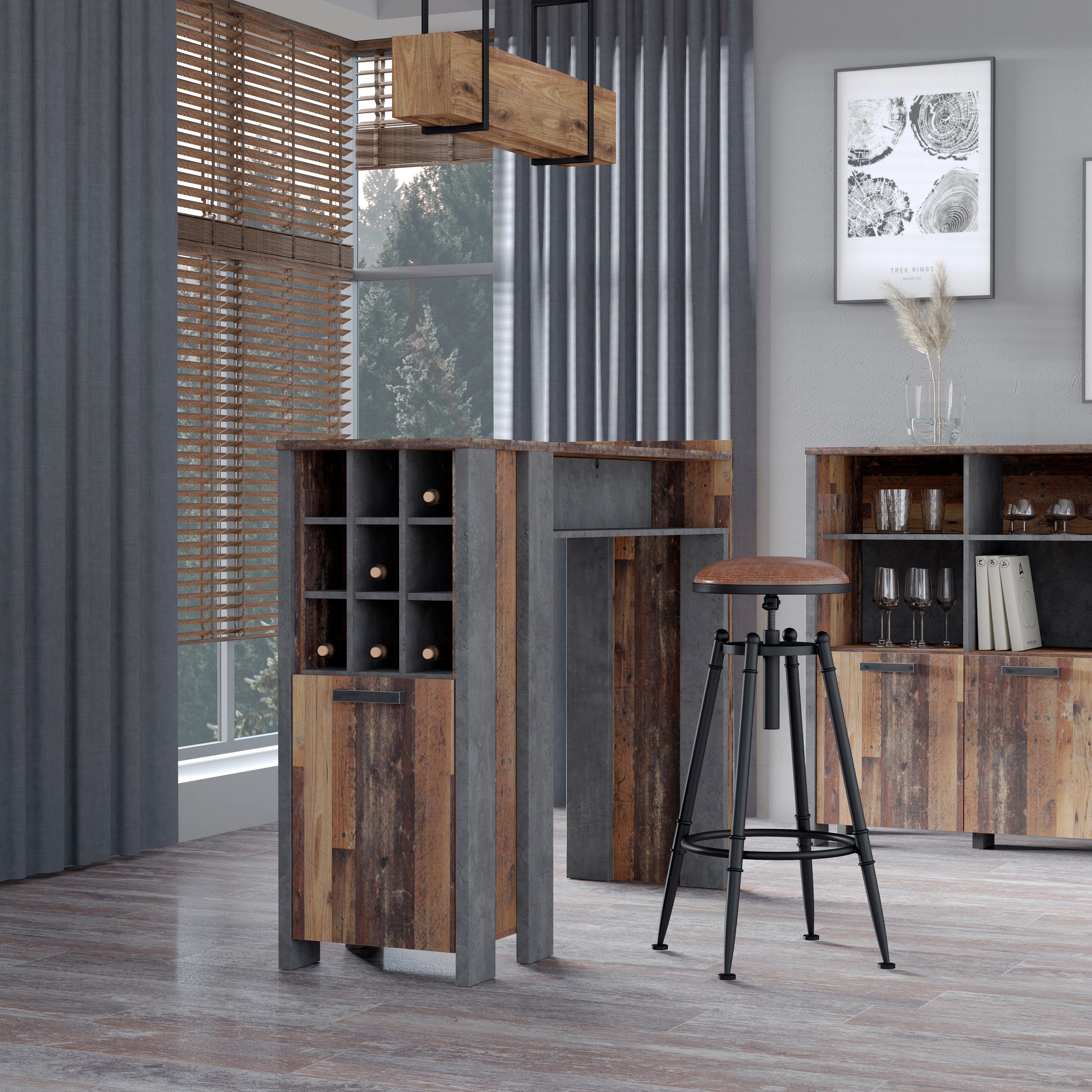 FORTE Barschrank Clif Breite ca. 151 cm