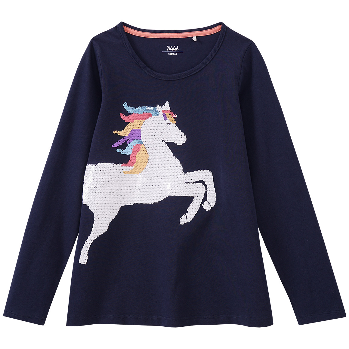 Mädchen Langarmshirt mit Wendepailletten