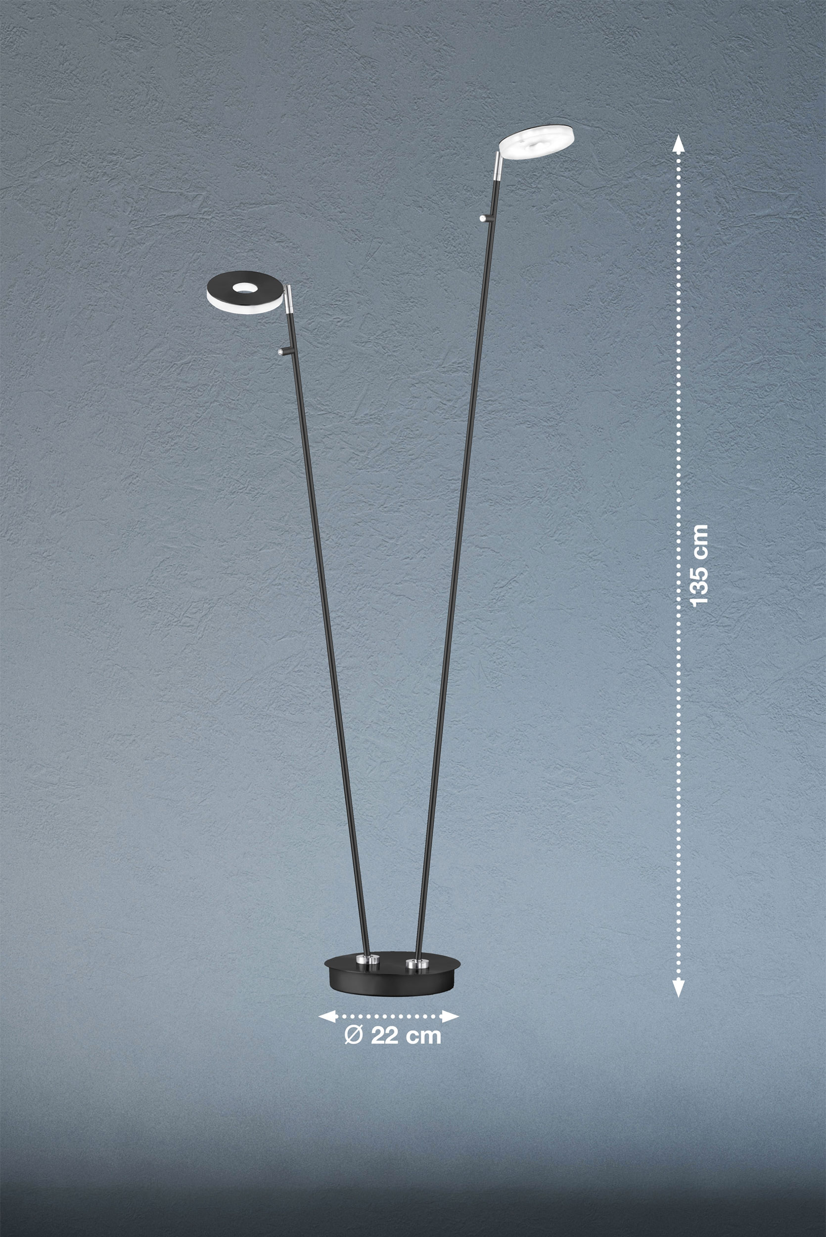 Fischer & HonselLED-Stehleuchte 2flg